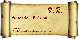 Vaszkó Roland névjegykártya